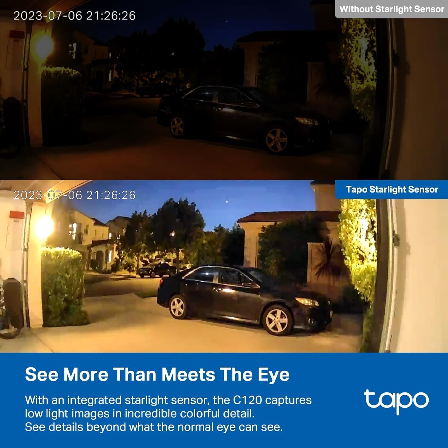 Tapo C120 Caméra Surveillance WiFi intérieure ou extérieure, QHD 4MP, Étanche IP66, Détection intelligentes de l'IA, Base magnétique, Double projecteur, Vision Nocturne, Audio Bidirectionnel