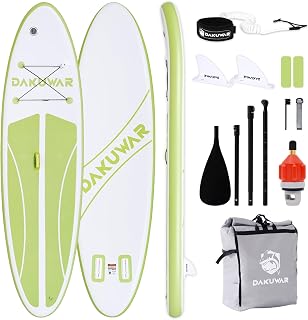 DAKUWAR Paddle Board 10'6''/10' Inflatable Stand Up Paddle Boards with SUP Accessories Ultra-Light Paddleboard Non-Slip Comfort Deck for Adults & Youth of All Skill Levels