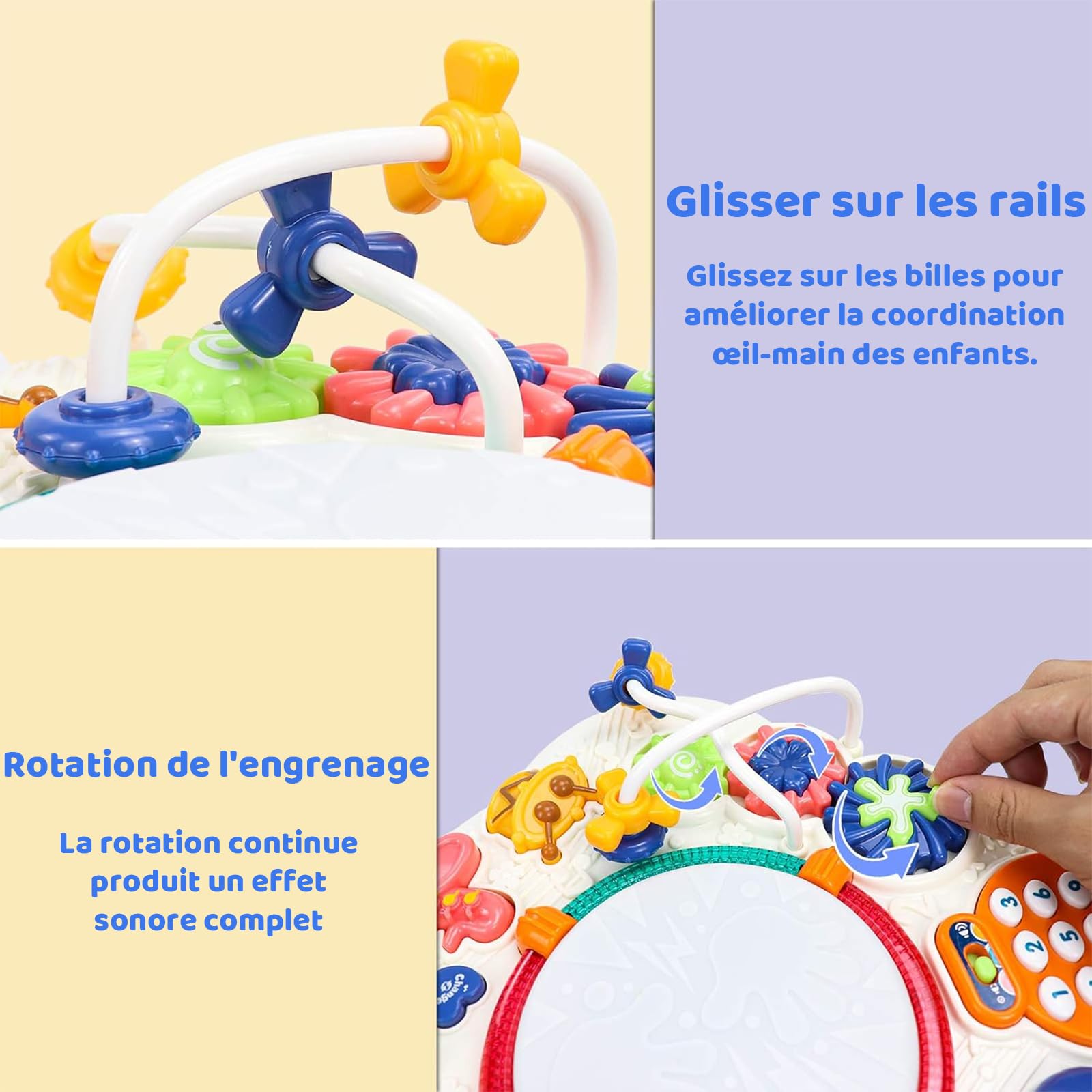 Jouet Bebe 1 an - Table Activité Bébé 6 en 1 Jouet Enfant Jeux Bebe 1 2 3 Ans Fille Garçon Table d'Activité Musicale Bebe Jouet Eveil Éducatif Cadeau pour Noel Enfant