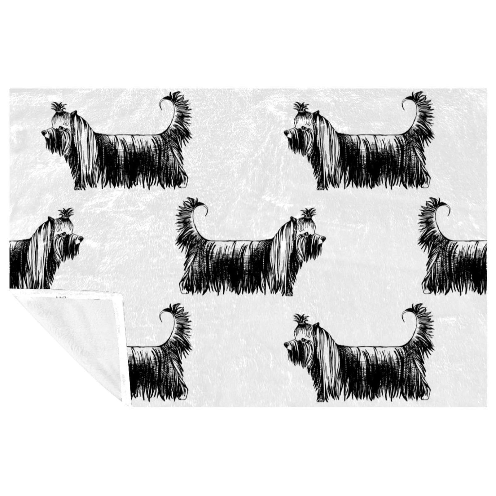 Couverture Yorkshire Terrier 150x100 cm plaid doux lit et canapé