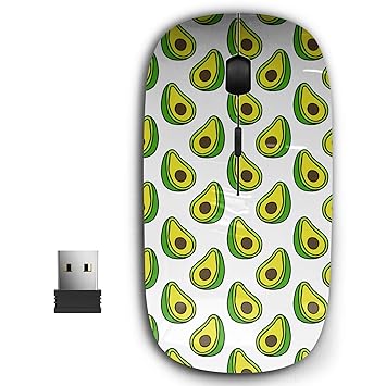2.4G Ergonomic Portable USB Wireless Mouse for PC, Laptop, Computer, Notebook with Nano Receiver ( Doodle Avocado )