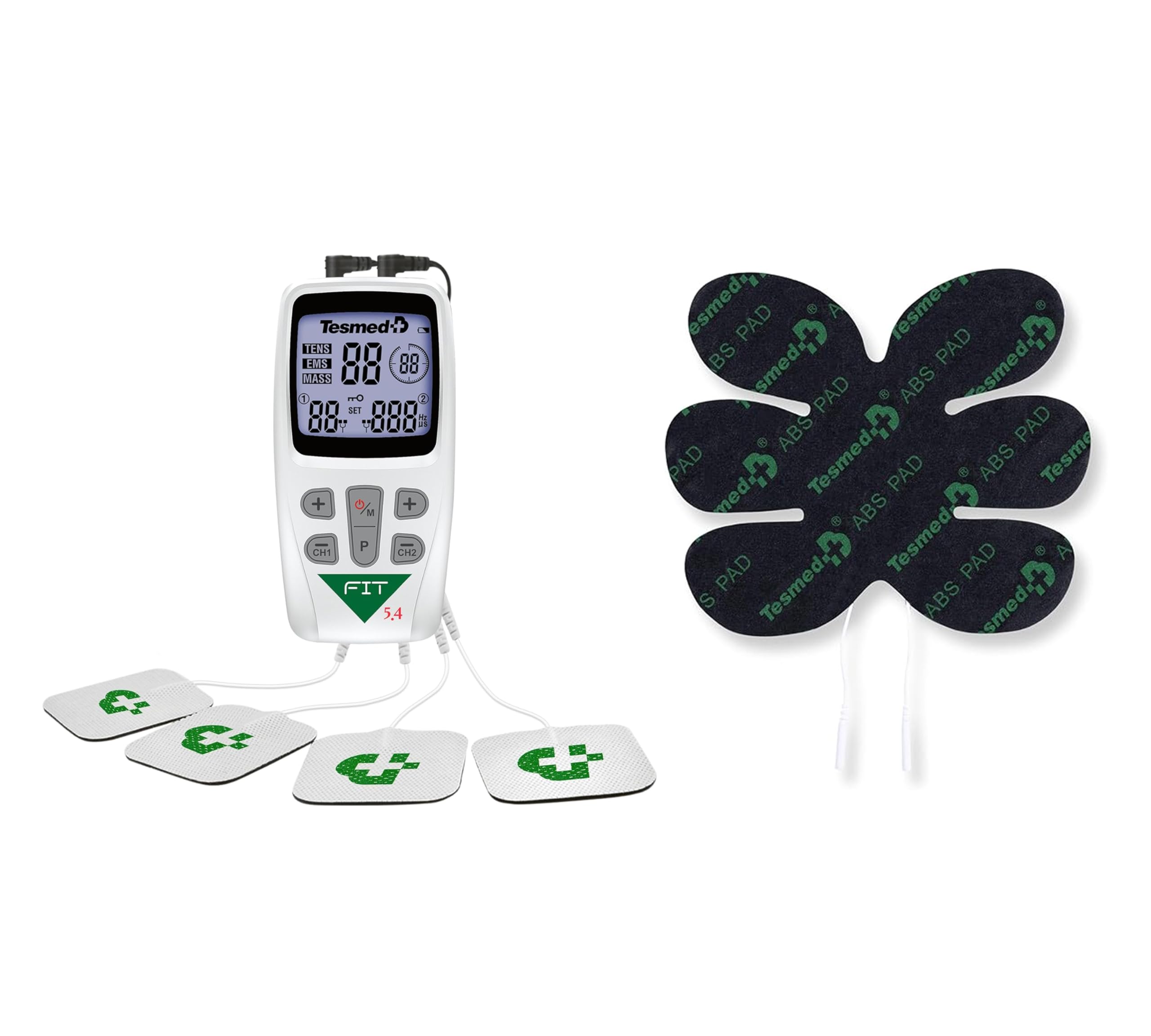 TESMED Fit 5.4 Elettrostimolatore EMS TENS con ABS Pad Addominali Incluso