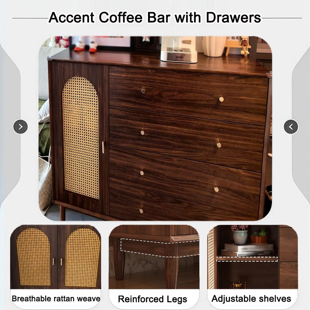 Credenza In Rattan, Mobile A Libera Installazione, Mobile Contenitore