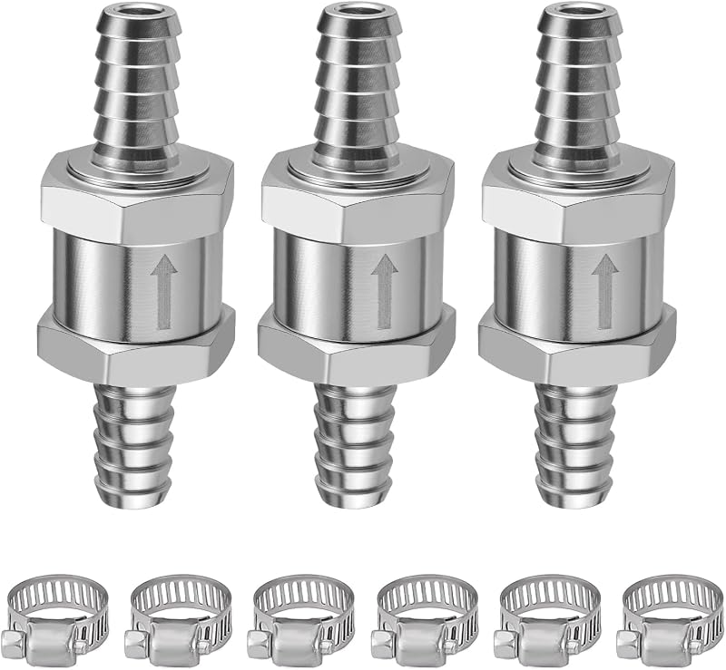 Válvula de retenção de combustível EVIL ENERGY 5/16" (8 mm) em alumínio – 3 unidades