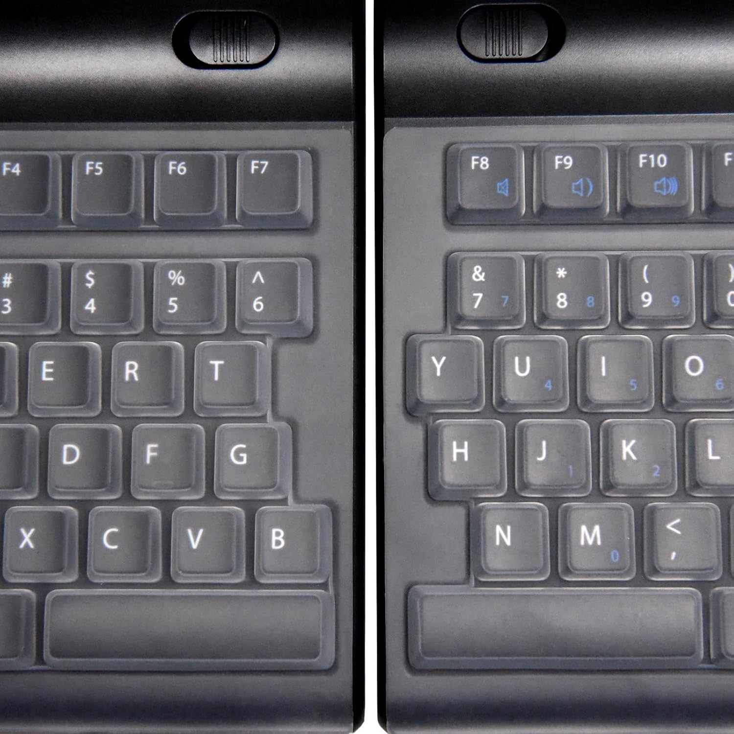 Clear Silicone Keyboard Cover Compatible with Kinesis Freestyle2 - Skin Protector for Split Keyboard - Anti-Dust, Waterproof, Easy to Clean for Kinesis Freestyle2 Ergonomic Keyboards