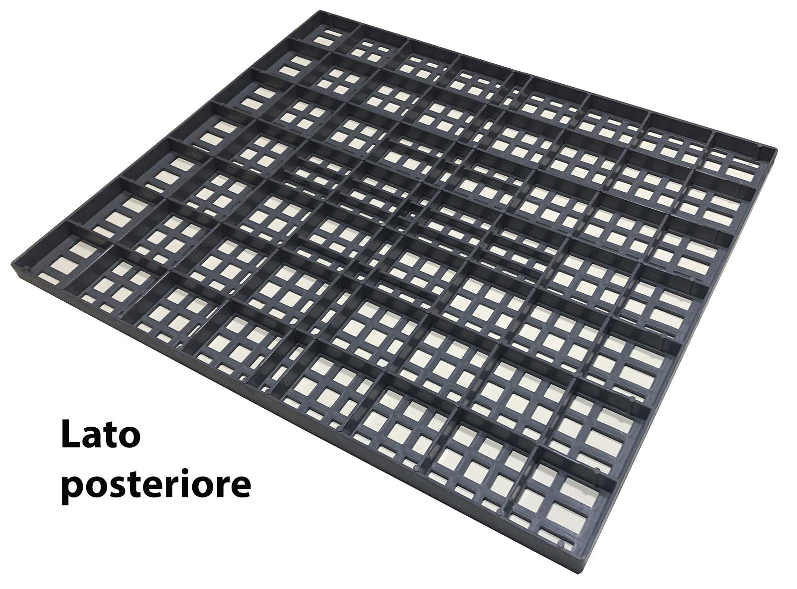 Conigli Fondo Posatoio Monoblocco in PVC per Gabbie Conigliere. Kit da 2 Pezzi. Omaggio Guanti da Lavoro in NBR. Cm 45,6 x 54,3 x H 1,9