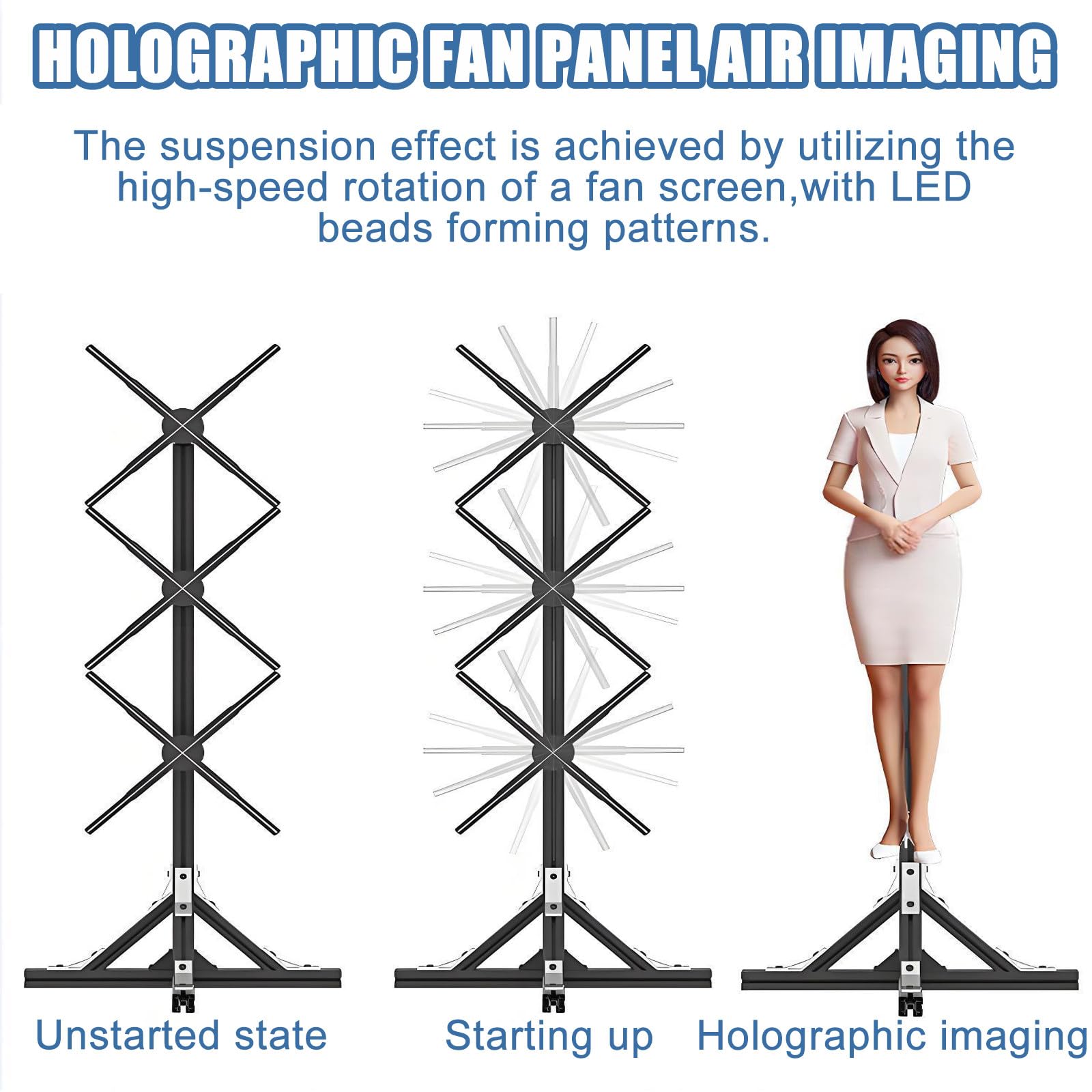 Komercyjny Wentylator Holograficzny 3d - Projektor Holograficzny 3d, Maszyna Reklamowa Z Diodami Led O Wysokiej Jasności - Wentylatory Z Interaktywnym Wyświetlaczem Holograficznym
