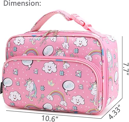 Miniatura 3 de Caja de almuerzo para niños, bolsa suave aislada, mini enfriador de vuelta a la escuela, kit de bolsa térmica para niñas, niños, mariposa