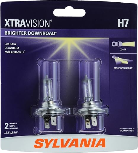 SYLVANIA H7 XtraVision Halogen Headlight Bulb, High or Low Beam,