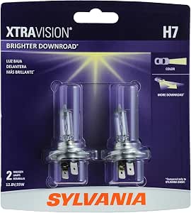 SYLVANIA H7 XtraVision Halogen Headlight Bulb, High or Low Beam, 2 Bulbs