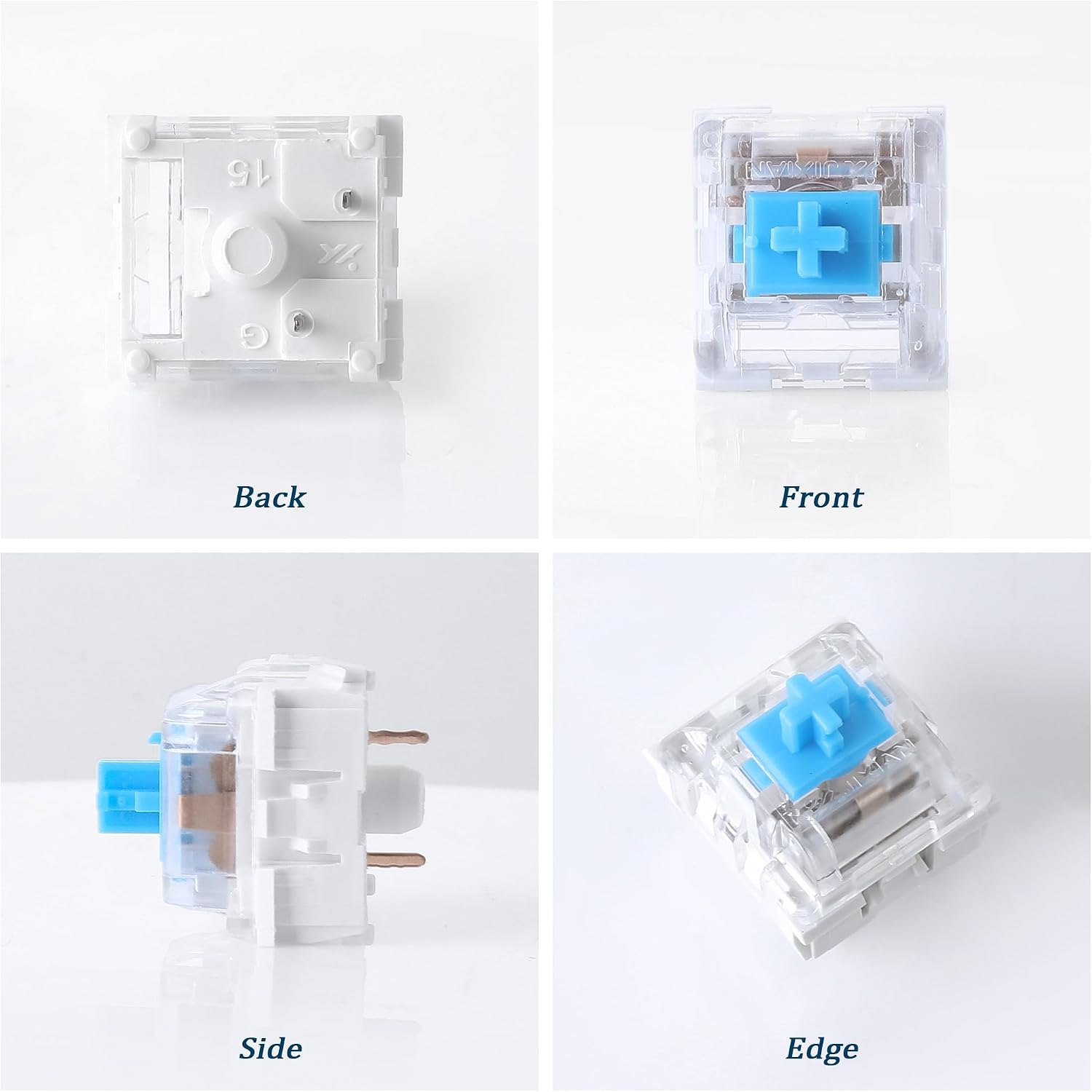 50PCS Mechanical Keyboard Switches, 3 Pin Blue Clicky Switches image 3
