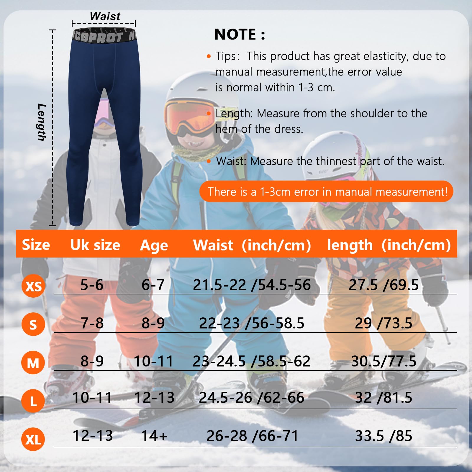 HYCOPROT Pantalones Térmica de Compresión para Niños Tights Leggings con Forro Polar Transpirable Niños Mallas Térmicos de Compresión de Secado Rápido Ropa Interior para Correr Fútbol y Baloncesto