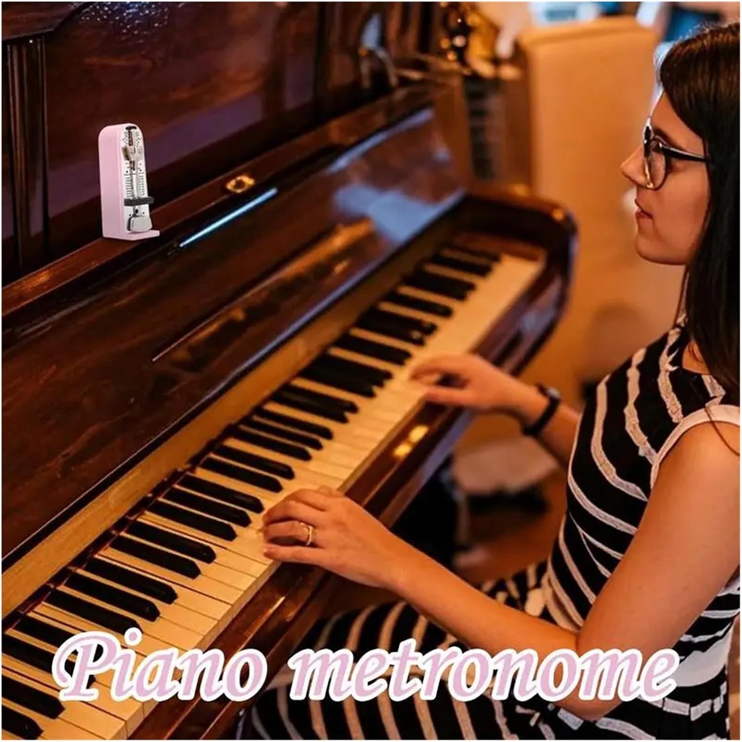 Mechanical Metronome Metronome Musical Instrument Accessories For Violin Ukulele Flute Trumpet Bass Guitar(Pink)