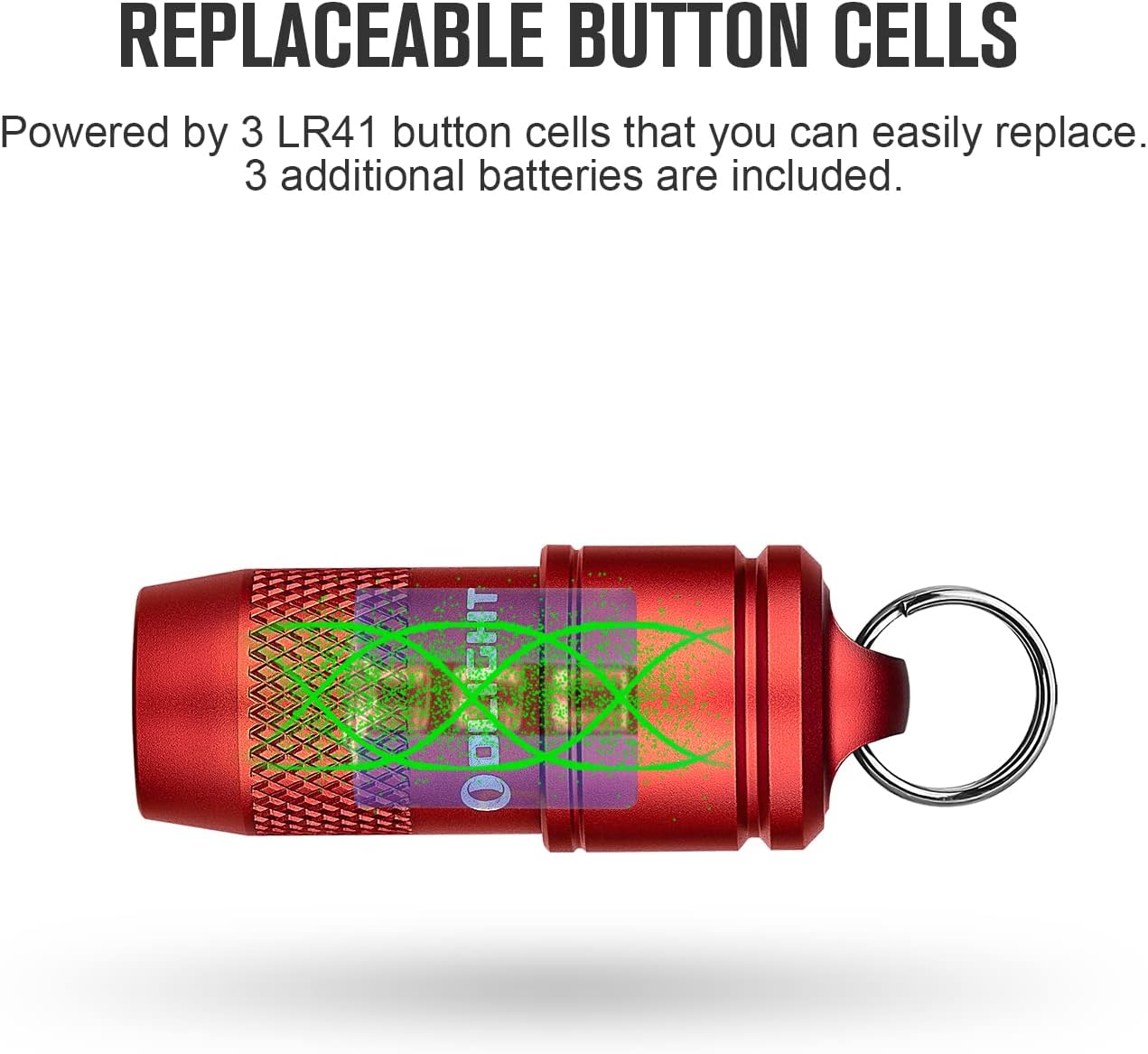 OLIGHT IMINI 10 Lumens Tiny Keychain Flashlight, Portable Quick-Release Small Flashlights with Magnetic Base, Powered by 3 LR41 Button Cells for EDC and Emergency (Red)