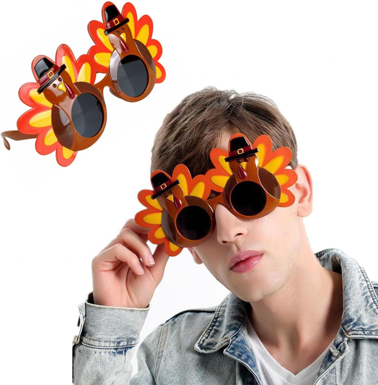Thanksgiving Turkey Sunglasses, Turkey Eyeglasses Head Boppers Costumes Decoration Props for Thanksgiving Day Party