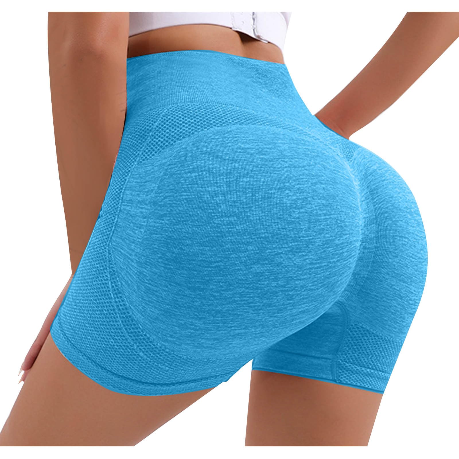 MINzYIGym Shorts Women Scrunch Butt High Waisted Tummy Control Solid Workout Shorts Comfy Soft Yoga Running Athletic Shorts