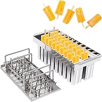 Vista 10 de 40 moldes para paletas de hielo, moldes para helados, moldes para paletas caseras, reutilizables, congelados, moldes de acero inoxidable, moldes
