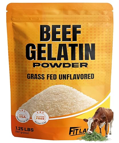 Polvo de Gelatina de Ternera 1.25 libras - Alimentada a pasto, sin sabor, sin OGM - Agente espesante premium para cocinar y hornear - Perfecto para