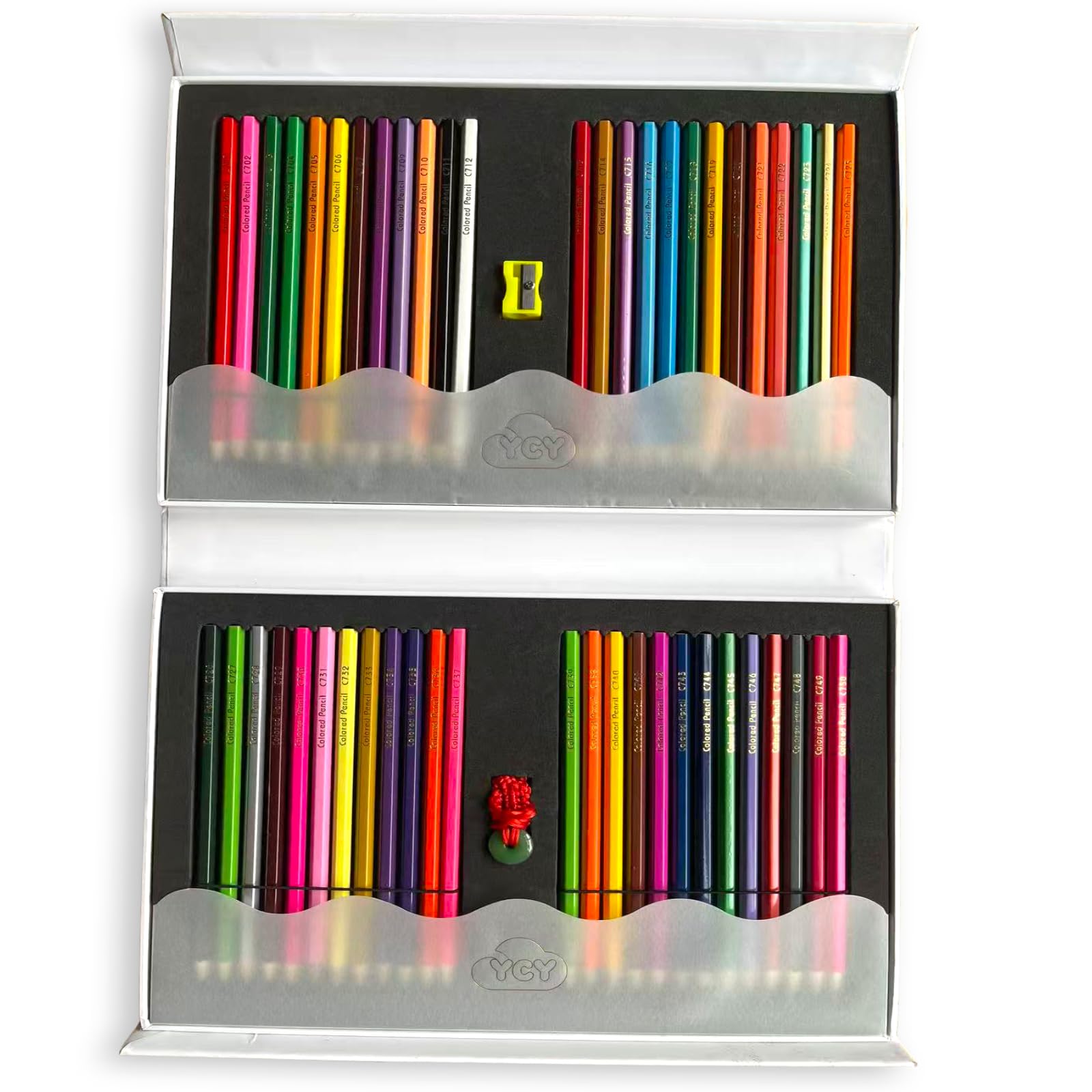 YCY 50-Color Oil-Based Colored Pencils Set, 3.0mm Soft Core Art Pencils for Sketching, Dr…
