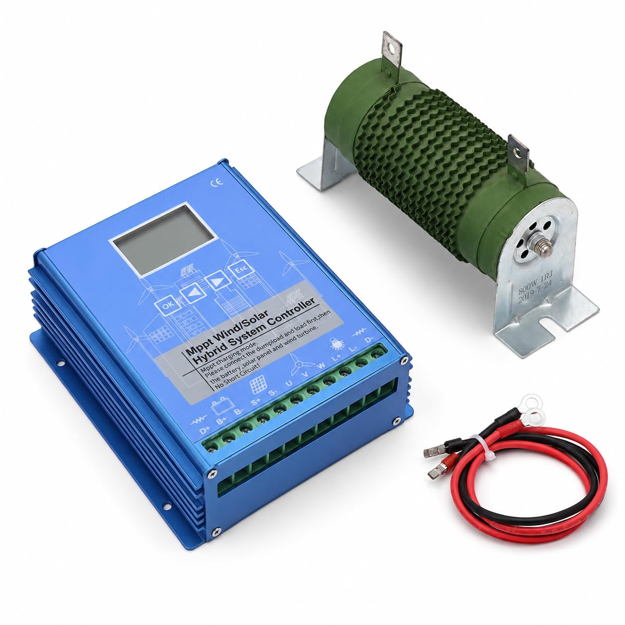 Regolatore di carica solare ibrido da 4000 W, 12 V/24 V/48 V, ricarica automatica con display LCD, vento da 2000 W e 2000 W solare (12 V)