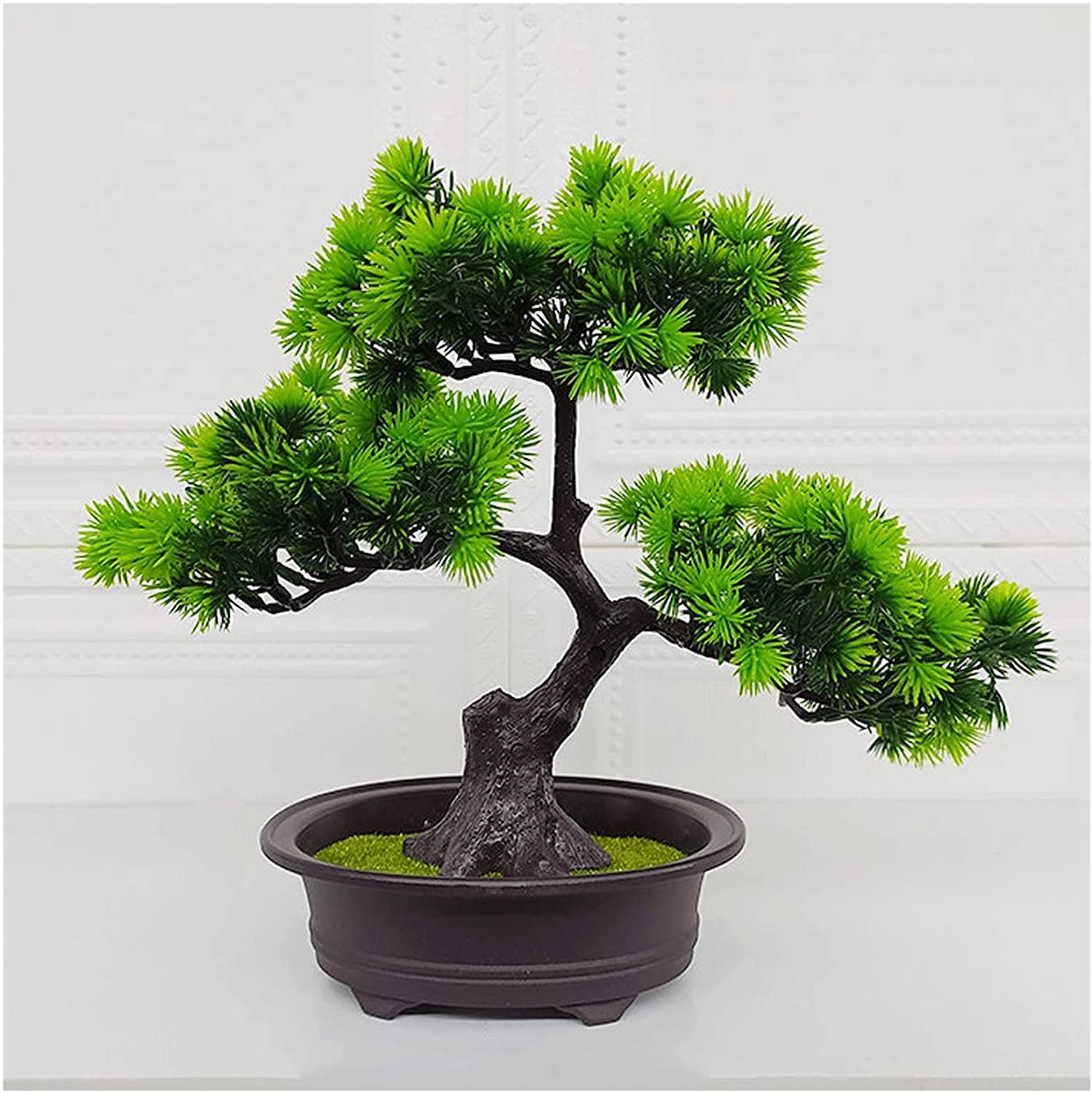 CAFIEDR 11 Inch Artificial Bonsai Pine Tree, Simulation Potted Diy Decorative Bonsai, Desktop Display Fake Tree Pot Home Decoration.