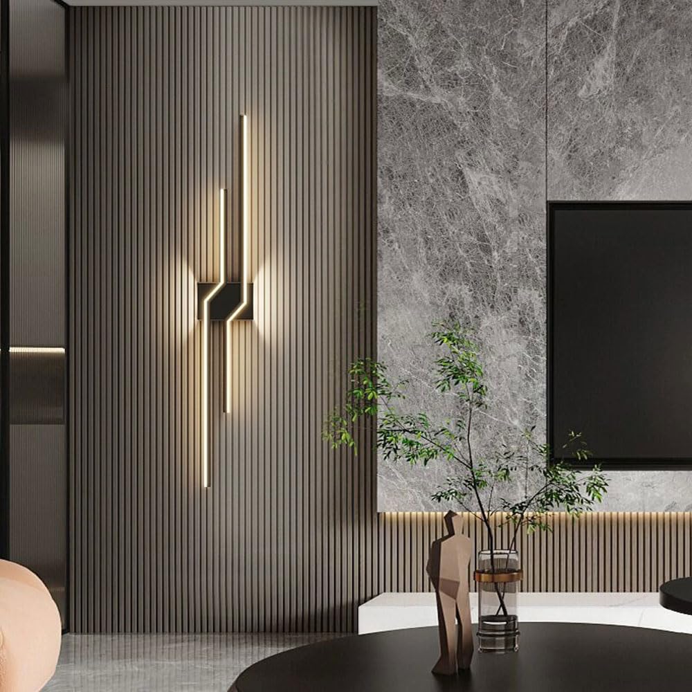 Lámpara De Pared Led Moderna, Iluminación De Aplique De Pared Led Interior Negra Regulable, Lámparas De Tocador De Baño sobre Espejo para Sala De Estar, Pasillo, Dormitorio, Lámpara De Pared