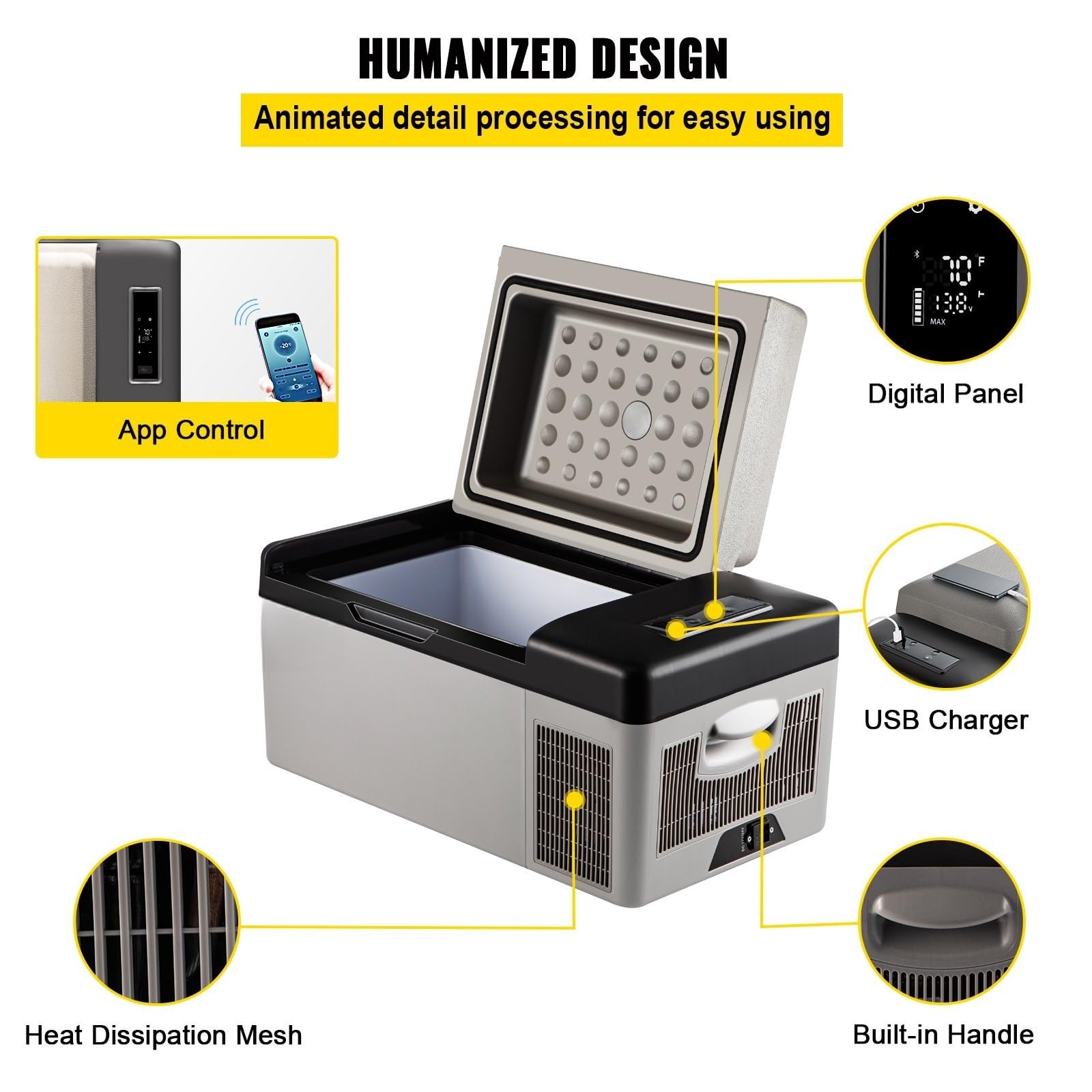 20L Frigoriferi per Auto Mini Frigo Portatile Elettrico Auto Frigorifero Congelatore 12/24V DC per -20℃~20℃ Mini Kühlschrank für Auto, Lkw, Boot, Wohnmobil
