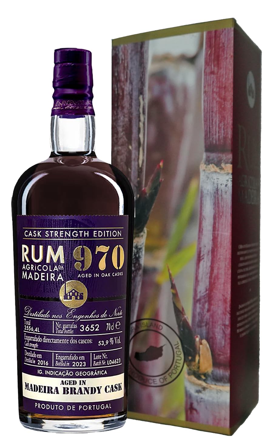 Rum Agricola da Madeira 970 | Cask Strength Edition | Aged in Madeira Brandy Casks | 0,7 l. Flasche in Box