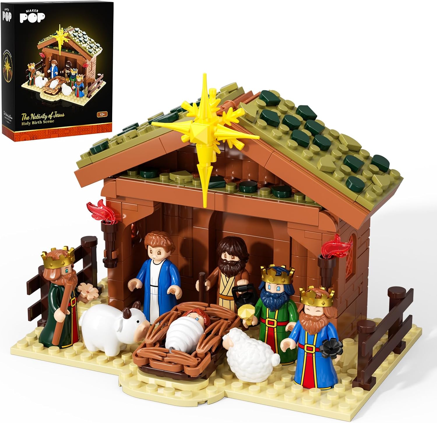 Jesus Building Block Set, Easter Nativity Building Kit, 252PCS Bible Story Jesus Figures Toys(Includes 6 Character Models), Gifts for Easter for Adults & Kids Boys Girls 6-12+