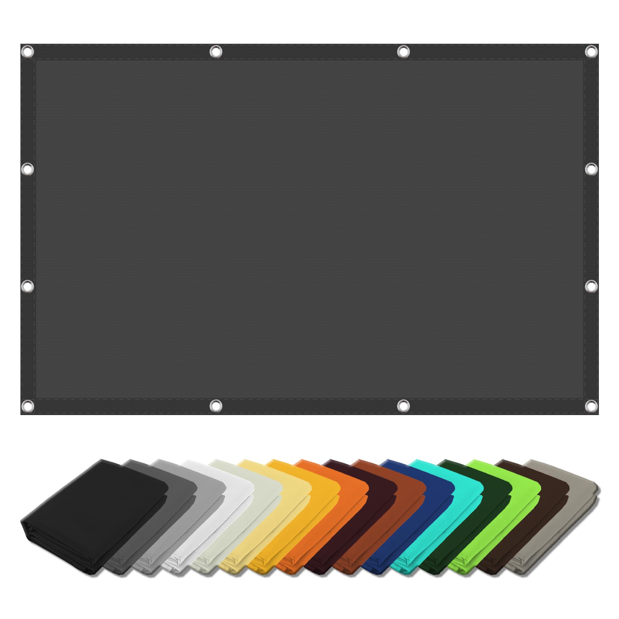 Voile d'ombrage gris foncé 3.4 x 8 m avec cordons pour terrasse