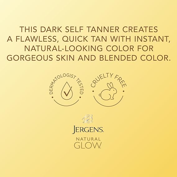 Jergens Natural Glow Instant Sun Body Mousse، Self Tanner for Deep Bronze Tan، Sunless Tanning Body Bronzer for Natural Looking Color Instant، 6 Oz، Pack of 2