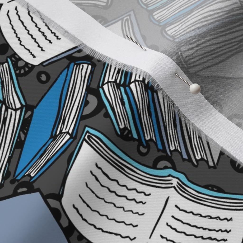 Spoonflower Fabric - Books Book Library Reading Librarian Geek Nerd Education Printed on Organic Cotton Sateen Fabric by The Yard - Sewing Quilting Apparel Home Decor