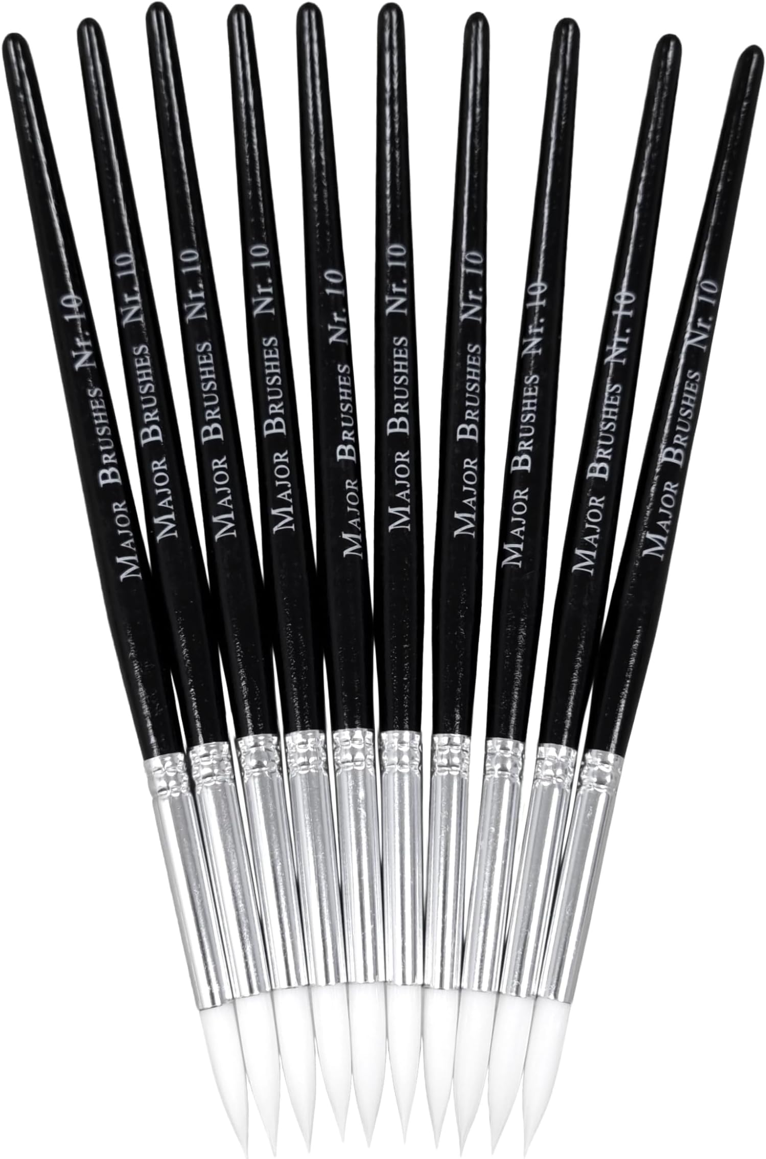 Sable Substitute Size 10 Paint Brushes - Pack of 10