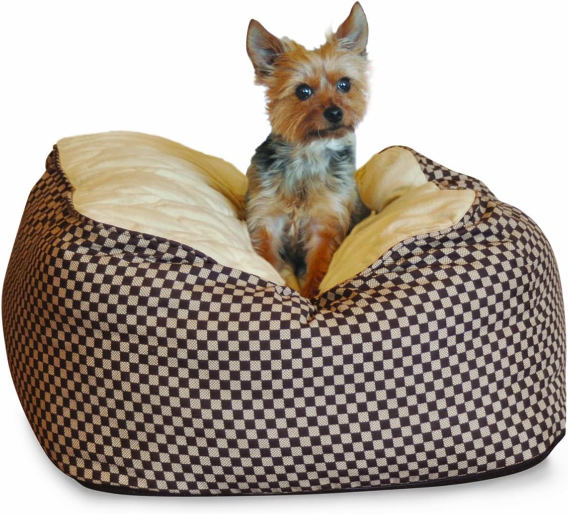 K&H Deluxe Large Cuddle Cube, Brown Squares, 30-Inch by 30-Inch