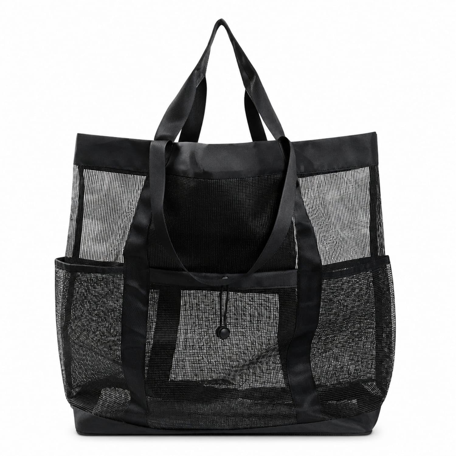 ZOOMELLA Reinforced Mesh Tote Bag Breathable Mesh Beach Bag Large Capacity Oversized for Pool, Black|Laundry Nets & Mesh Bags|Business & Industrial-image-22