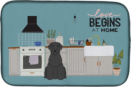 Miniatura 371 de Caroline's Treasures CK7824DDM - Tapete absorbente para secado de platos con diseño de bulldog inglés, rojo y blanco, para encimera de cocina, 14 x