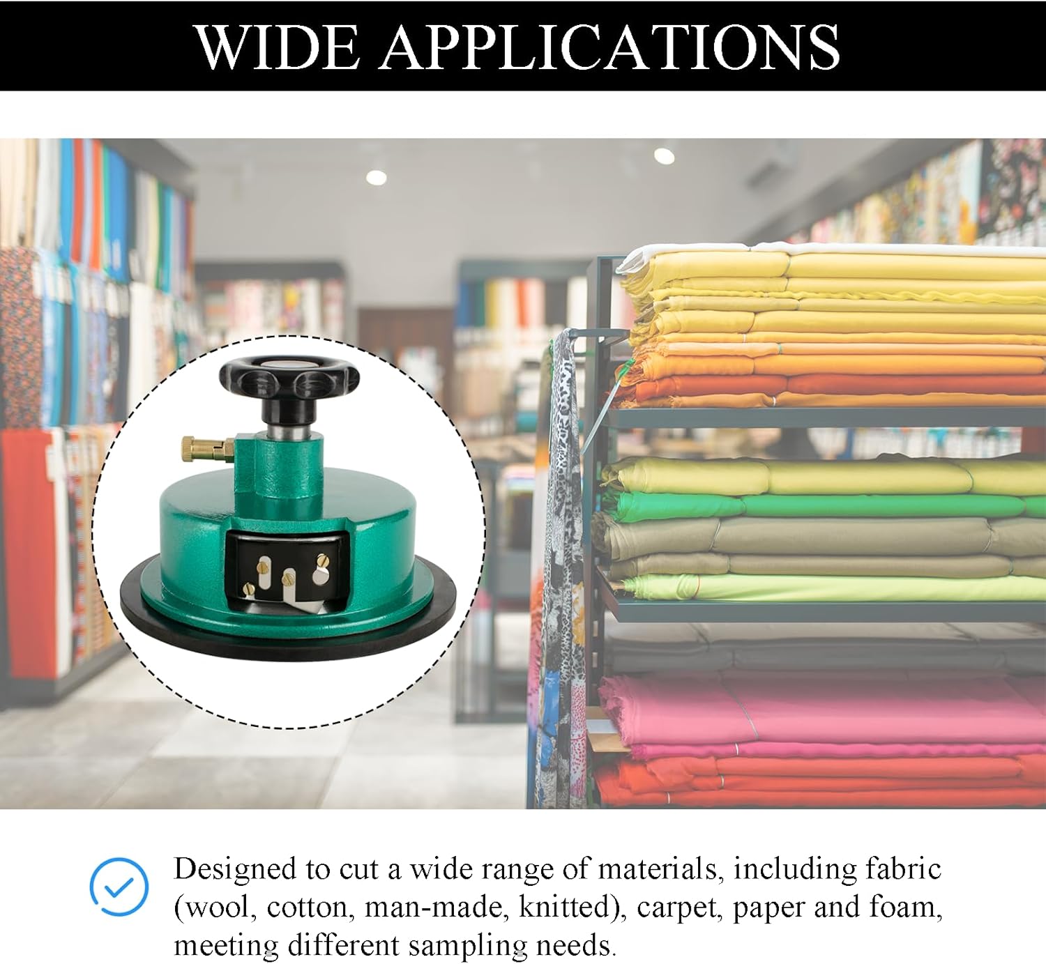 Fabric Sampler Cutter, High Precision 100 c㎡ cutting area, Fabric Sample Cutter, for Fabric, Carpet, Paper, etc.