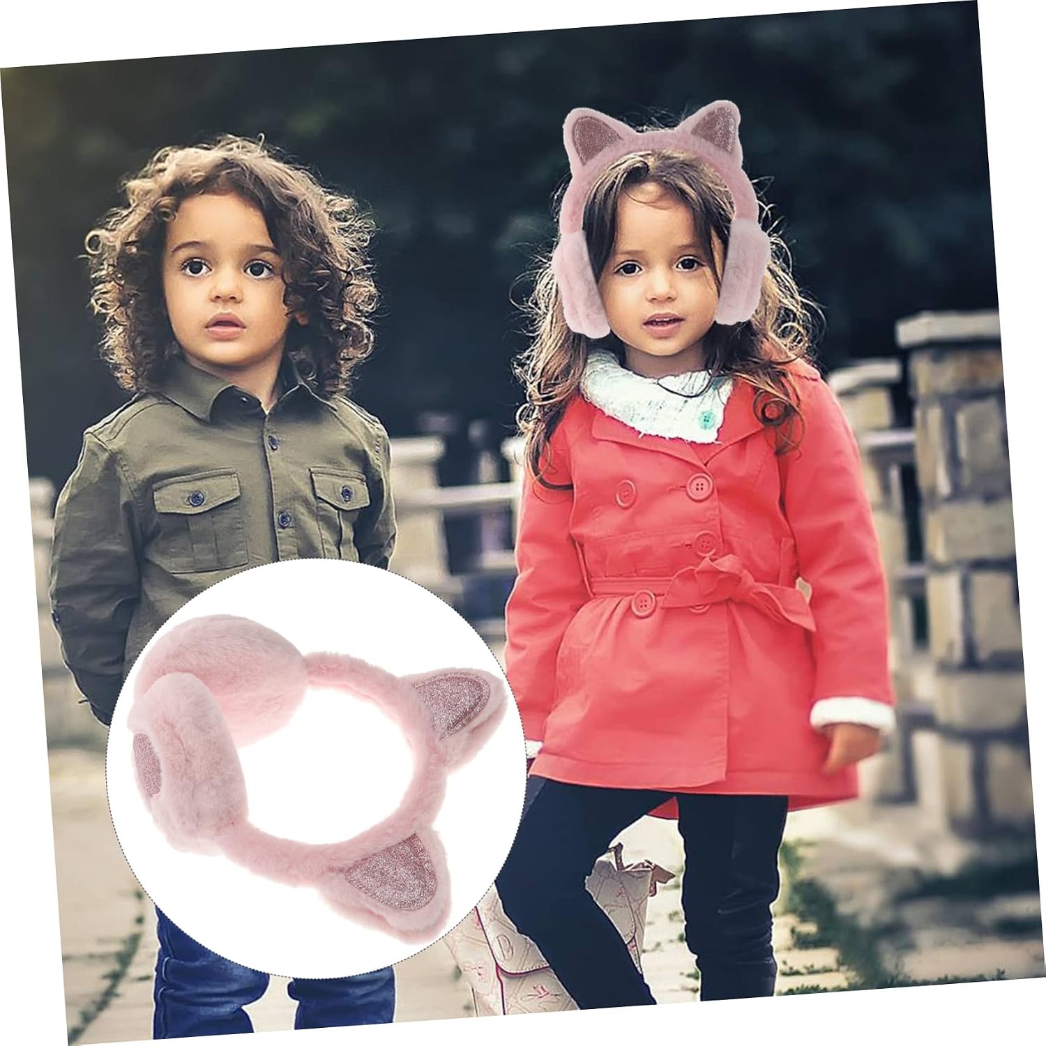 LIOOBO Cat Ears Earmuffs Warmer Winter Ear Muffs for Men Earmuff for Ear Puff Ear Covers for Cold Weather Ear