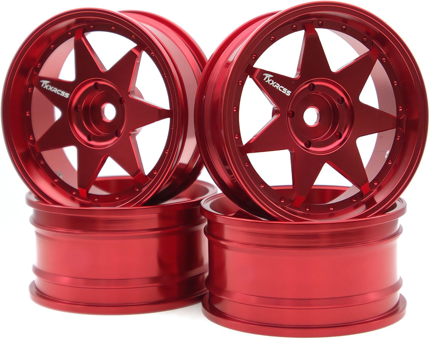 1/10 RC Drift Tires and Aluminum Wheels Rims Rally Racing Tyres 12mm Hex for 1:10 Scale On Road Touring Street Car Tamiya Traxxas HPI KYOSHO XV02 XV01 TT01 TT02 PTG2 A959 4PCS (Silver) P2501