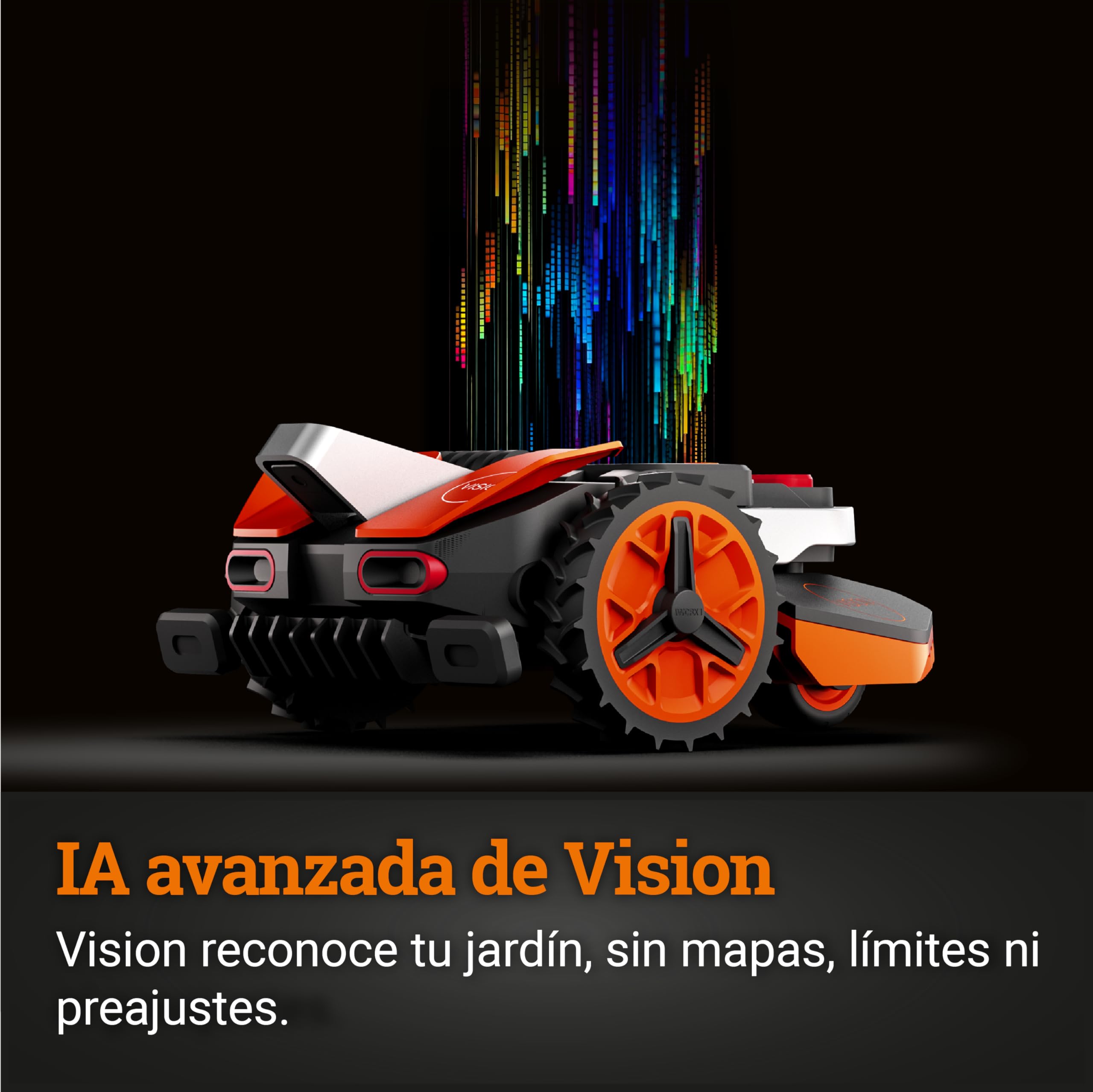 WORX Landroid Vision M600 | Robot cortacésped WR206E | hasta 600 m² | WLAN y Bluetooth | Sin instalación de Cables | Evitación Activa de obstáculos | Control por App | Compatible con PowerShare
