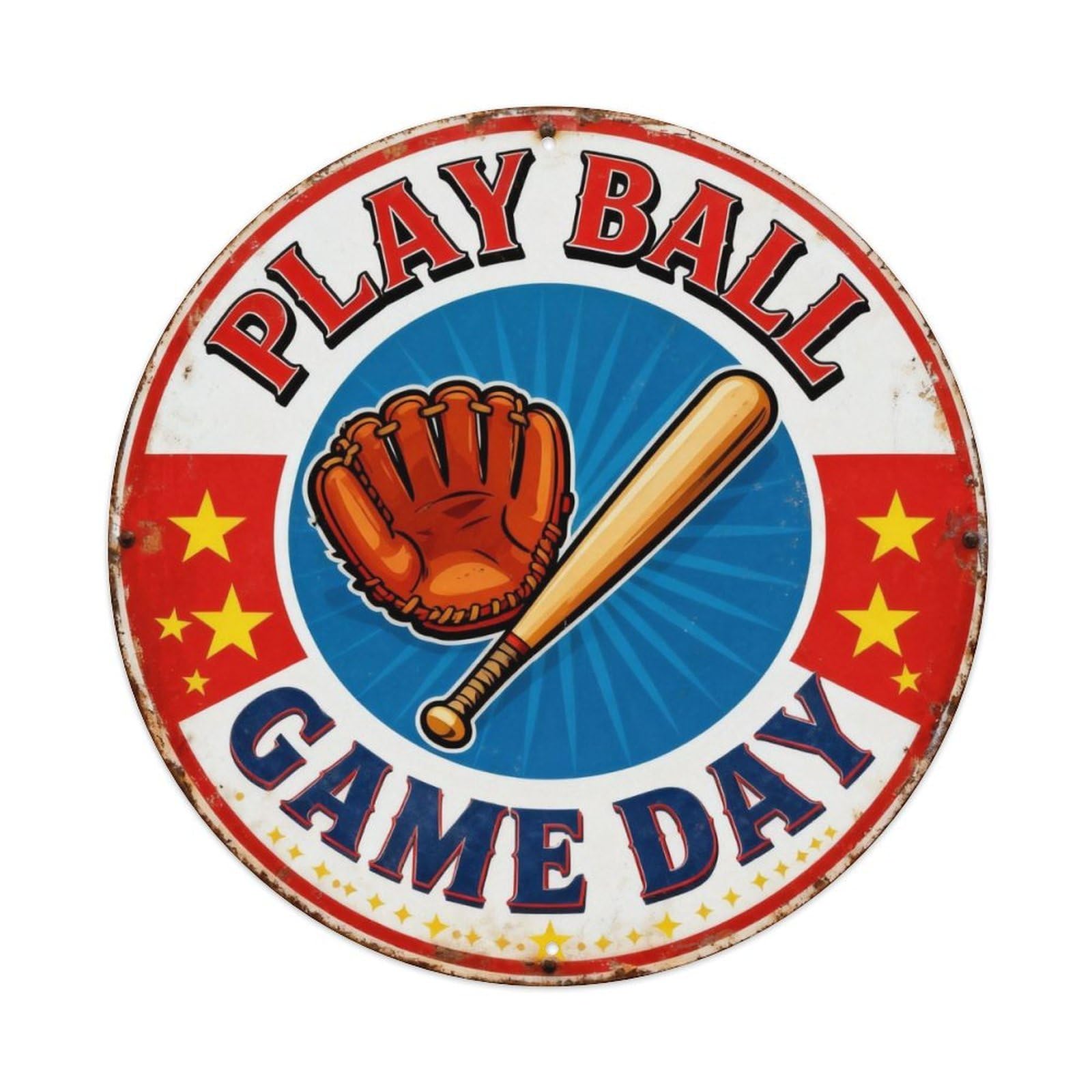 Retro Baseball Game Tin Sign Metal Tin Sign Plaque
