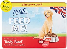 HiLife FEED ME! - Complete Dry Dog Food - Tasty Beef Cheese Vegetables - Soft, Moist & Meaty, 6kg