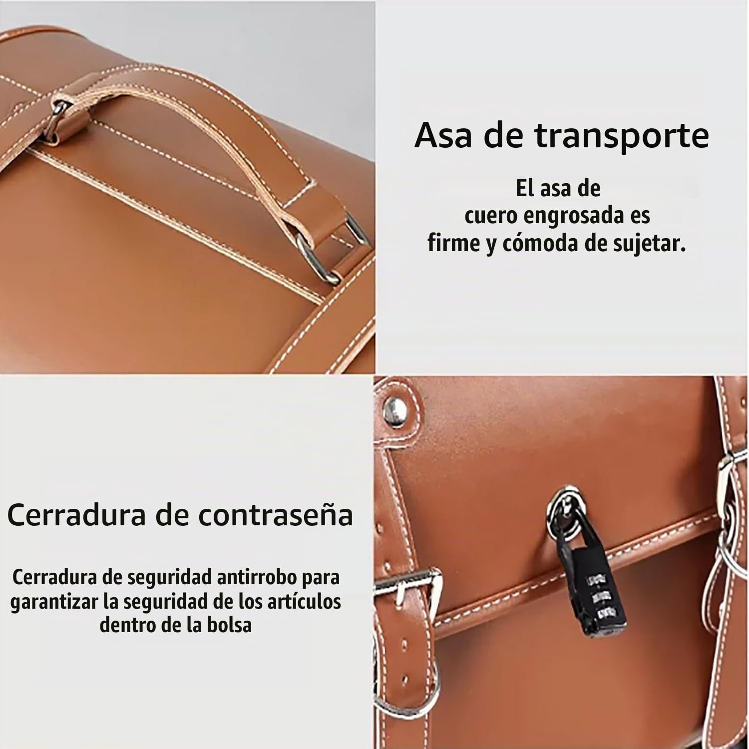 Caja superior de motocicleta retro, maletero universal grueso impermeable con cerradura de combinación de seguridad y asa de transporte, maleta de almacenamiento para casco de motocicleta, aspecto