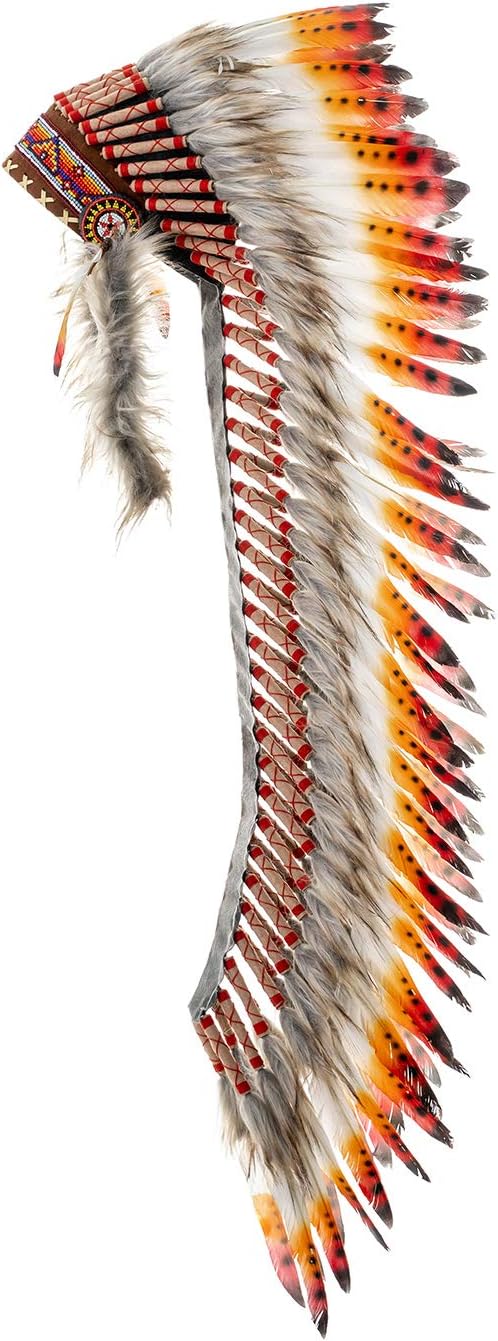 Novum Crafts Feather Headdress | Native American Indian Inspired | Choose Color