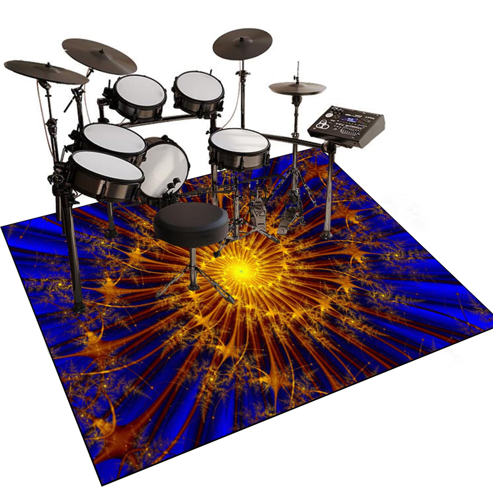 Antypoślizgowa mata perkusyjna, dźwiękoszczelny dywan perkusyjny do elektronicznych / jazzowych zestawów perkusyjnych, pedałów basowych, fortepianu, perkusji wewnętrznej, akcesoria dla perkusistów