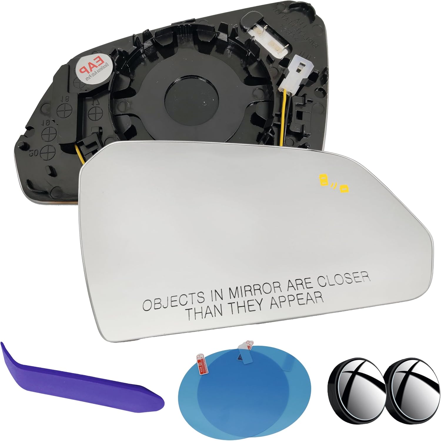 EAP Passenger Side Mirror Glass Compatible With Hyundai Sonata 2015-2017 (Does Not Fit Sonata Hybrid), Heated With Blind Spot, 87621C2010