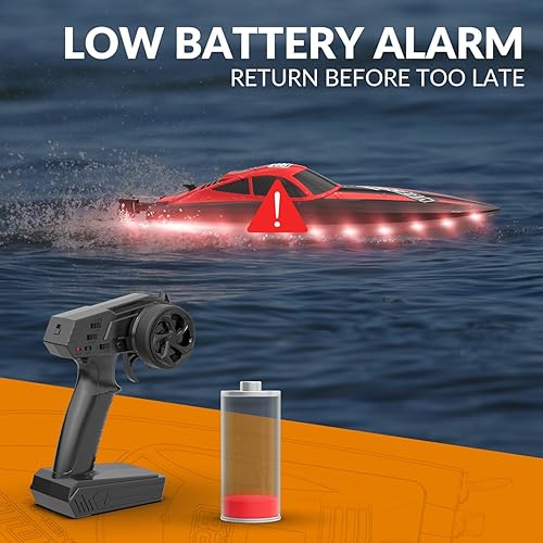 Miniatura 22 de volantexrc Barco de control remoto RC para piscina, control de 2.4 GHz, barcos RC para adultos, barco eléctrico de lago con sistema de refrigeración