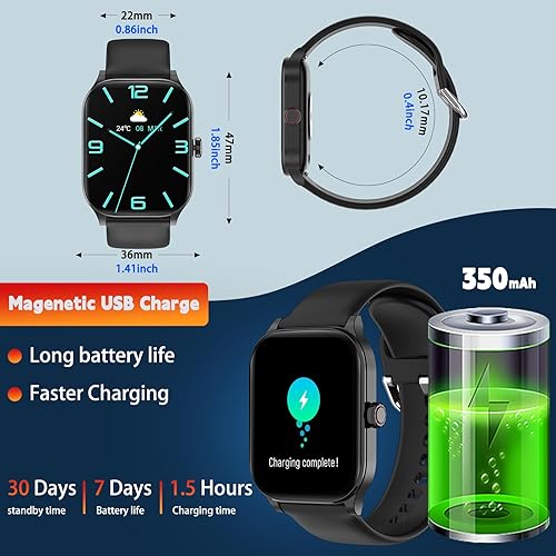 Miniatura 9 de Reloj inteligente para mujeres y hombres con texto y llamadas, nuevos relojes inteligentes con IA 2025 con monitor de frecuencia cardíaca,