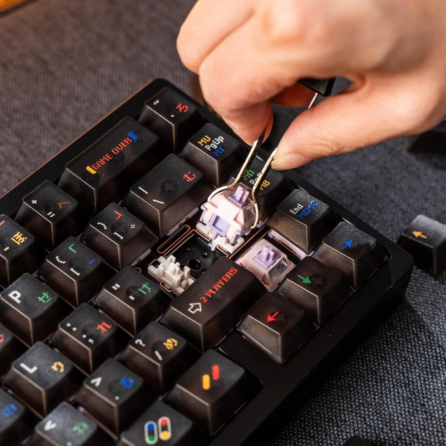 Mechanical Keyboard Keycap Puller, Stainless Steel Key Removal Tool, Black, Professional Switch Puller for MX Switch, 3-Section Design image 2
