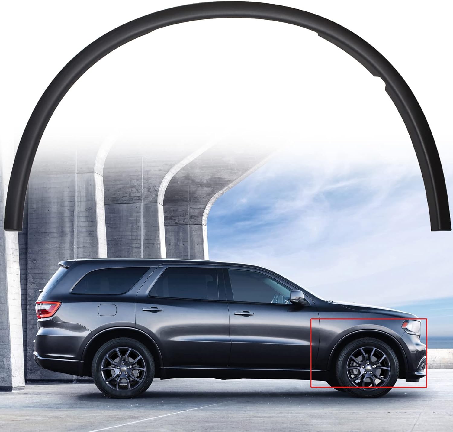 Car Wheel Arch Trim Flares Moulding Trim Kit Front Right Black Replacement for 2011-2019 Durango
